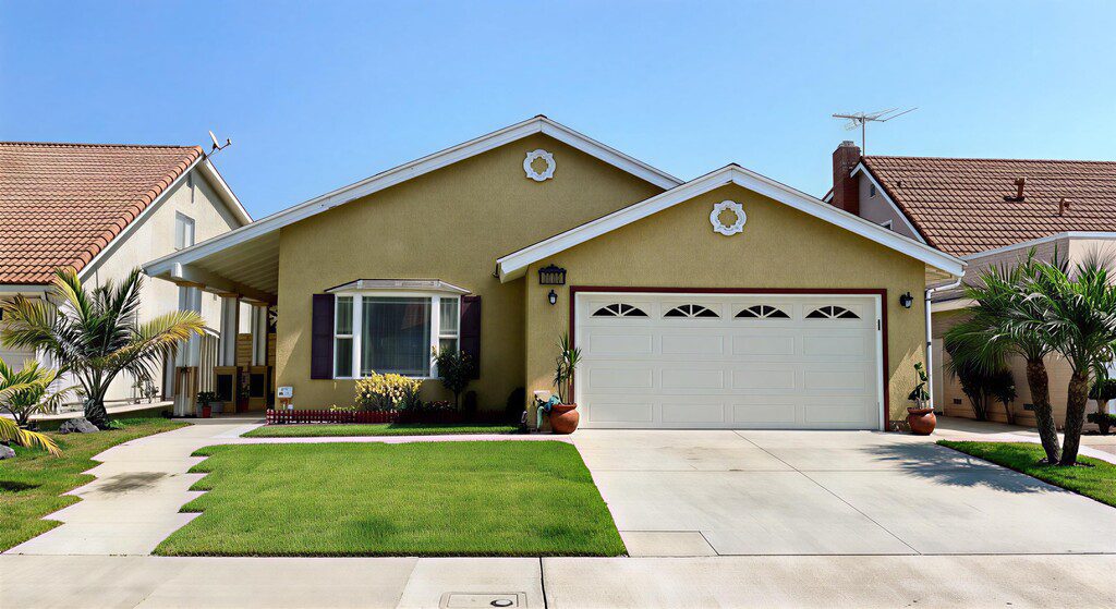 Single-story house with beige exterior and attached garage.